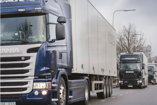 斯卡尼亚公司开发的卡车列队行驶