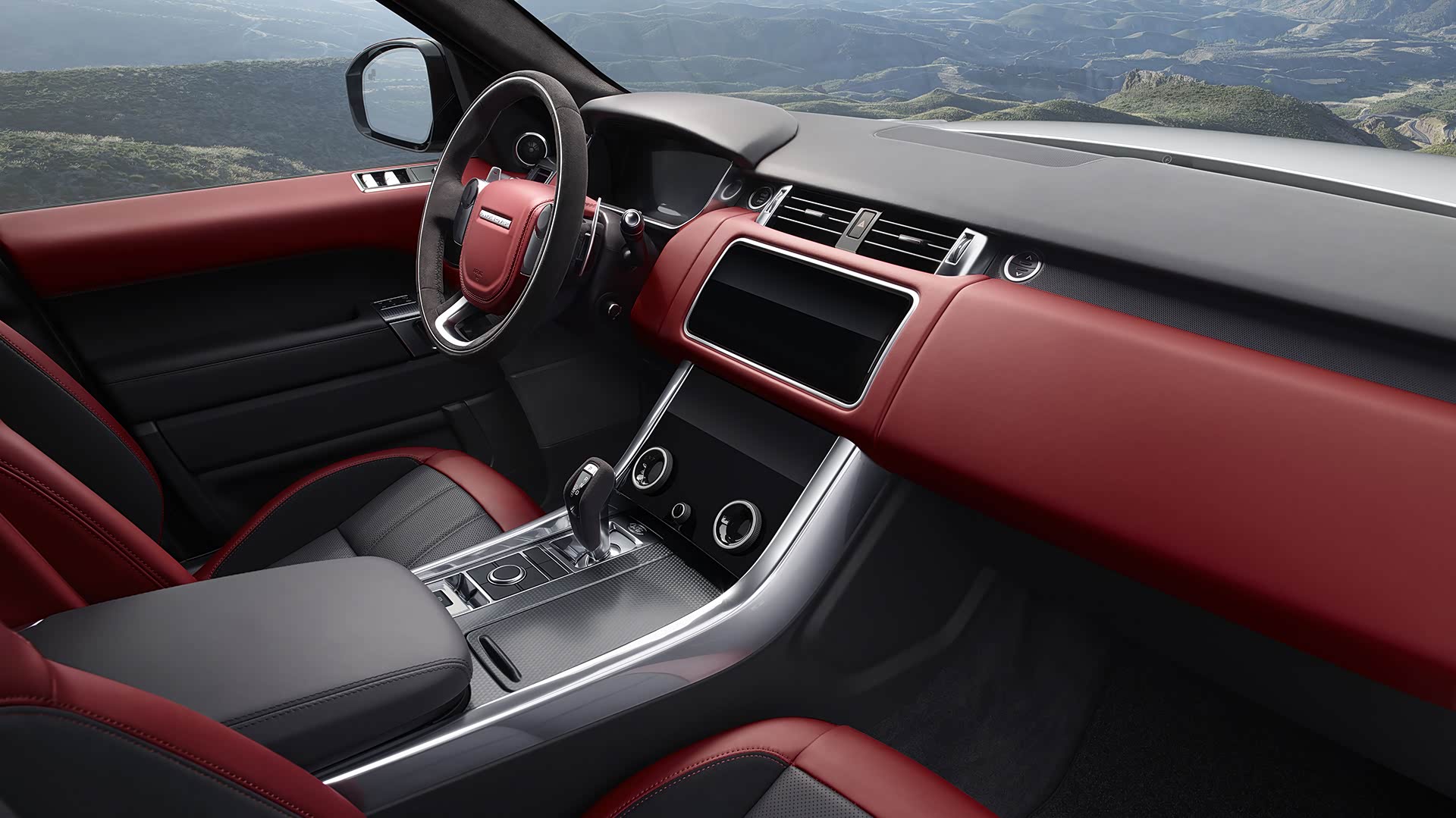 新款揽胜运动版 黑红内饰