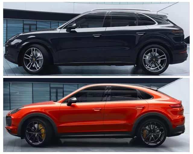 上为普通卡宴，下为卡宴Coupe