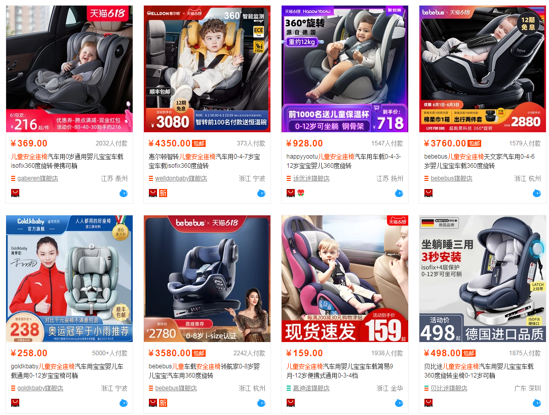 网上安全座椅稂莠不齐