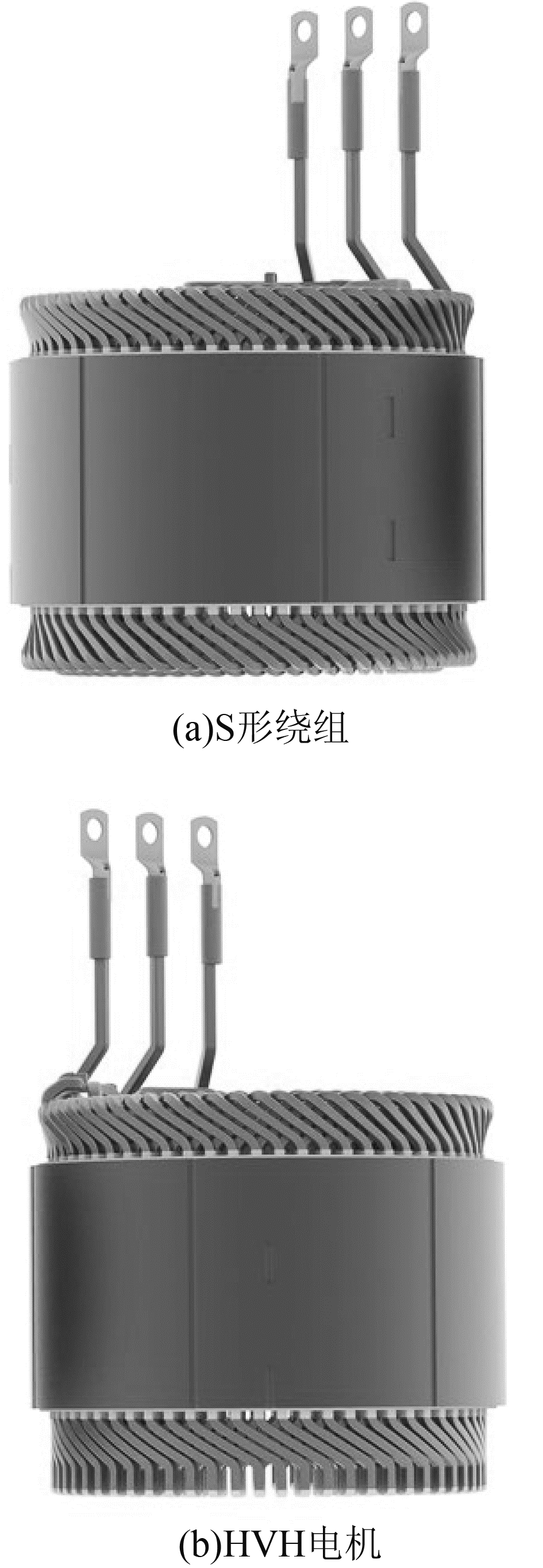 图6 S形绕组(a)和HVH 电机(b)