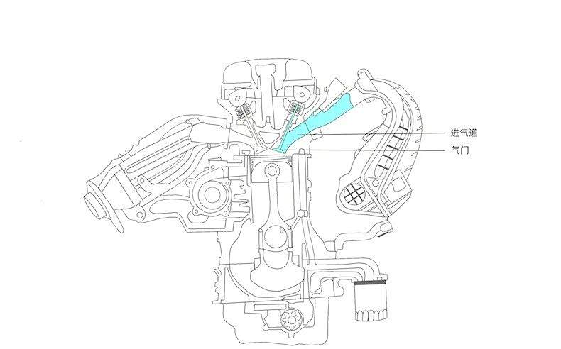 核桃砂清洗积碳的主要部位（手绘线稿）
