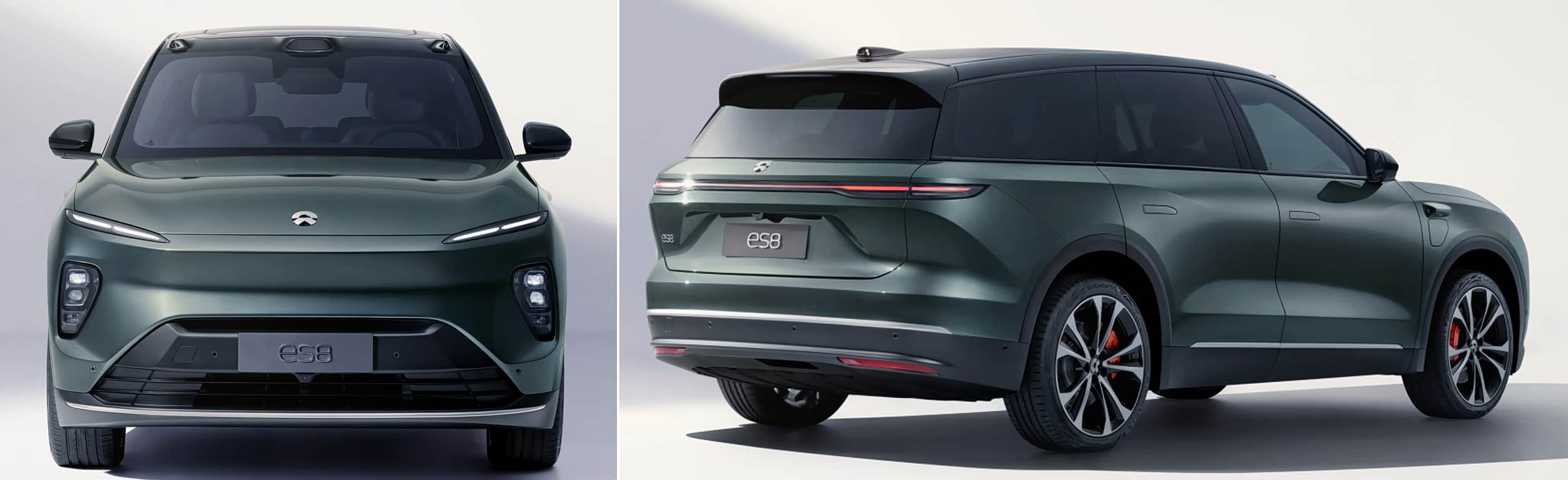 圖13 蔚來ES8的前臉、側面和尾部