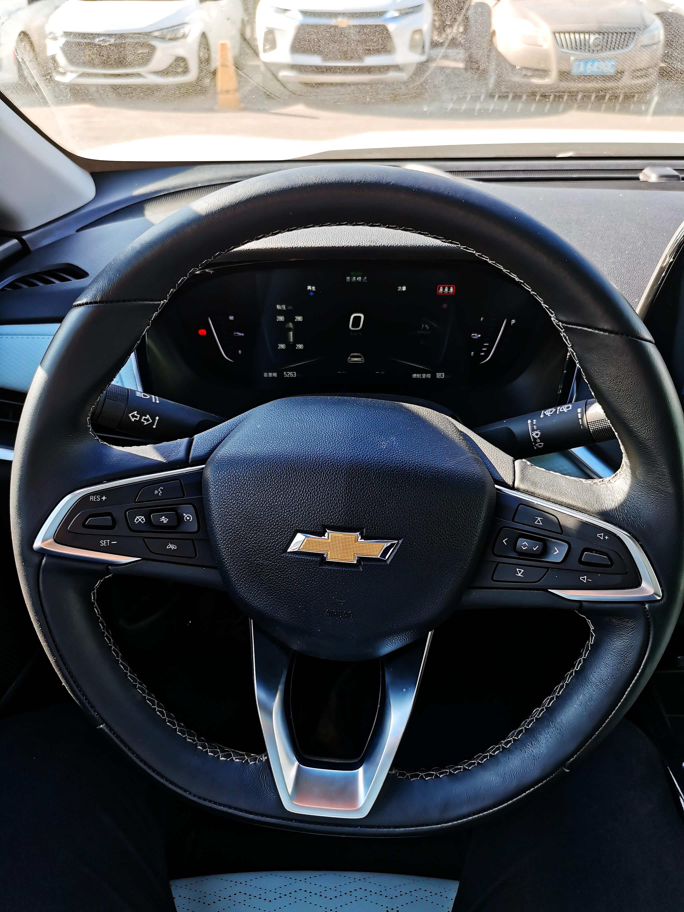 方向盘样式做的非常的运动范儿，但既然是运动款为什么不换成黑色RS元素的车标，想必能更增加颜值的。