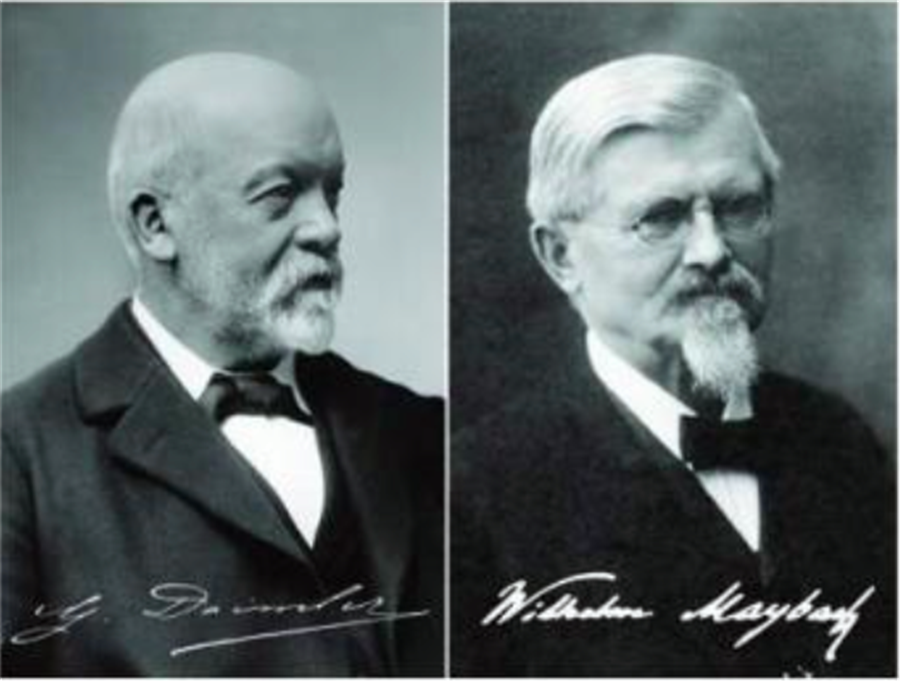 哥德利布-戴姆勒（左）和威廉-迈巴赫（右）