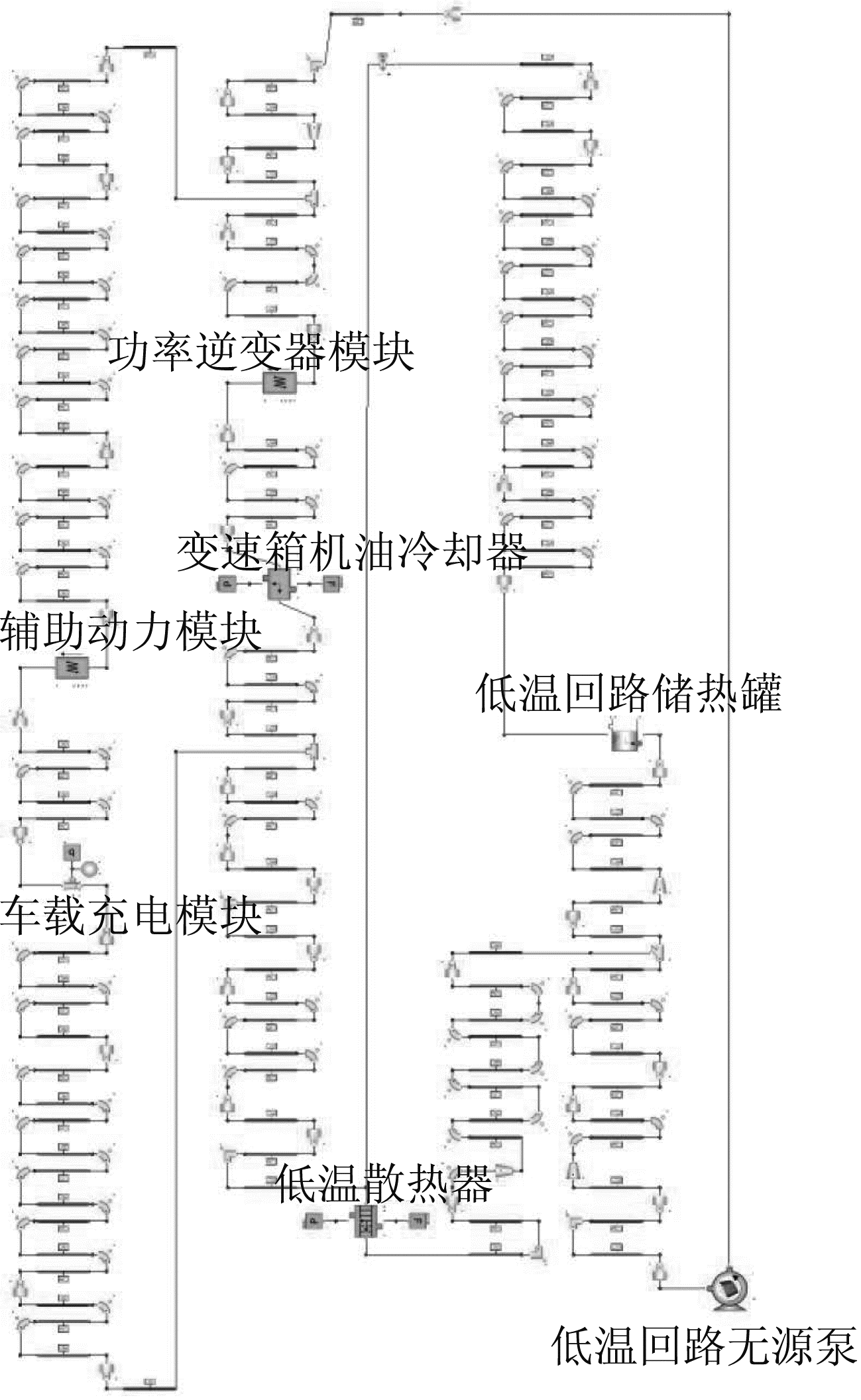 图6 低温冷却系统FloMASTER®模型