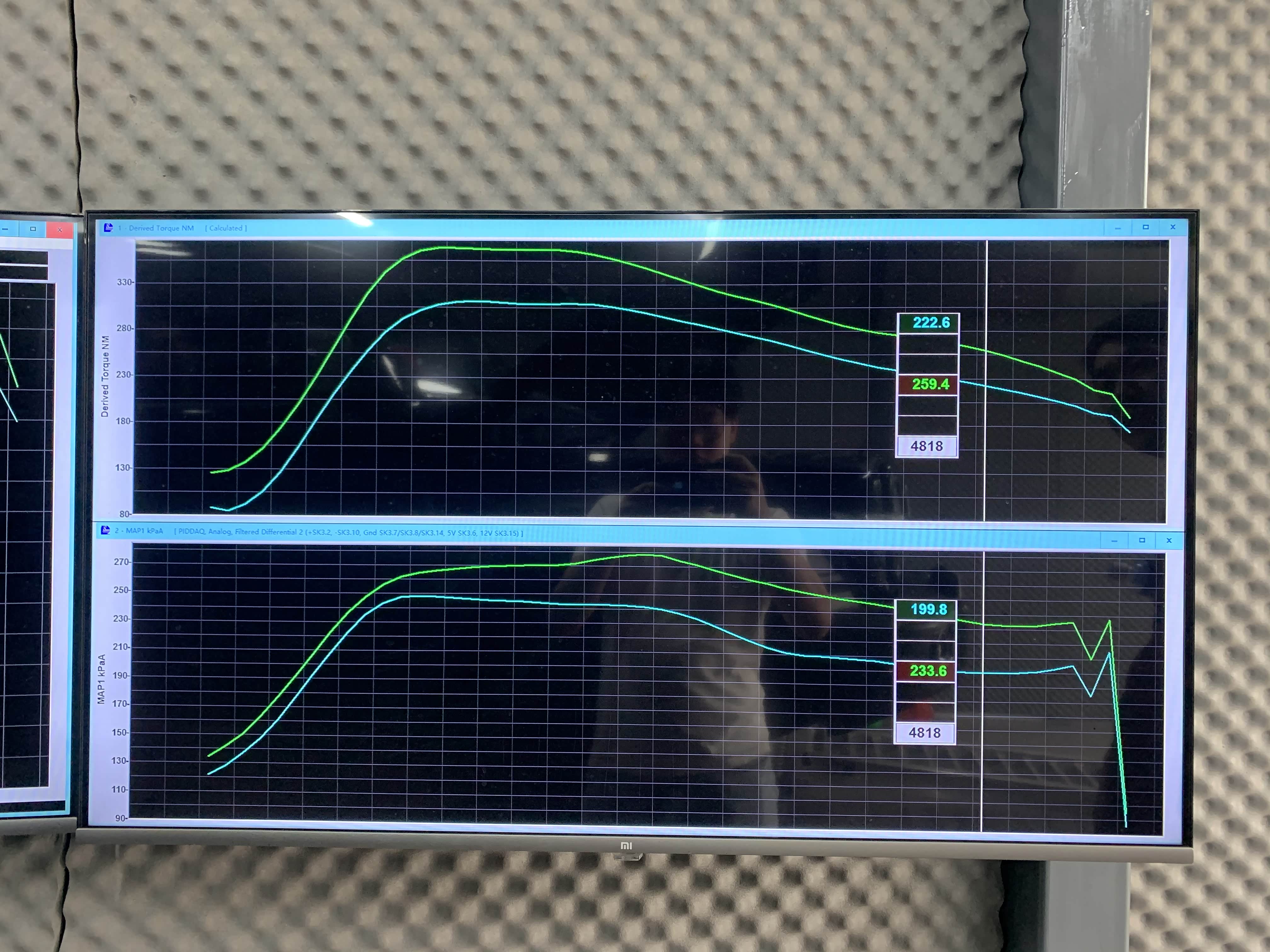 原厂一阶段涡轮压力扭矩曲线对比图