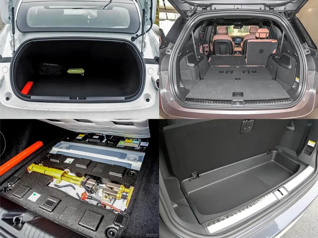 左图是小鹏P7，右图是蔚来ES8（七座）。