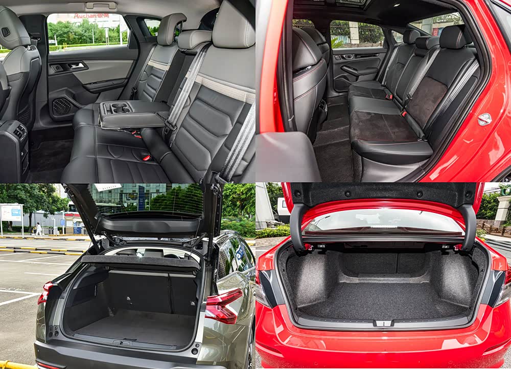 凡尔赛C5X（左）本田思域（右）