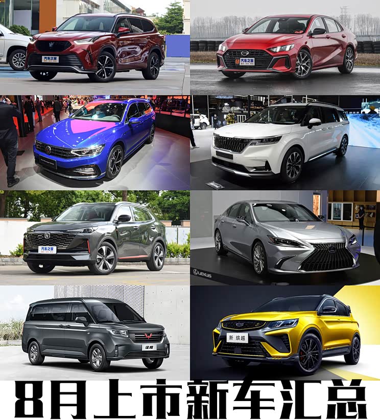皇冠陆放/影豹等 8月14款上市新车汇总