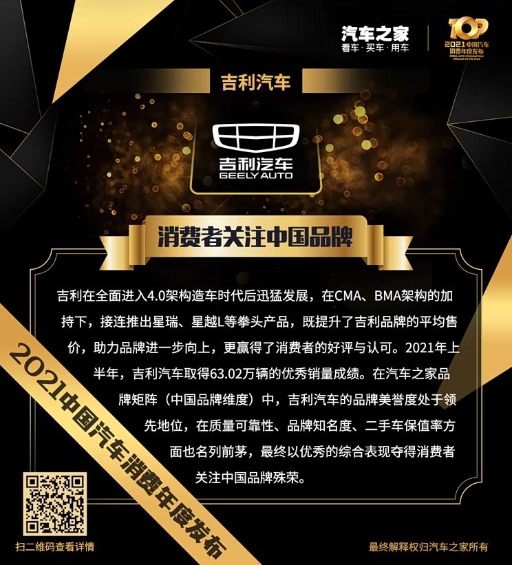 “2021中国汽车消费年度发布”荣誉揭晓