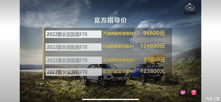 售9.68-12.48万元 新款长安凯程F70上市