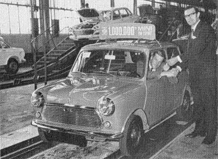 1970年4月，第一百万辆出口的MINI
