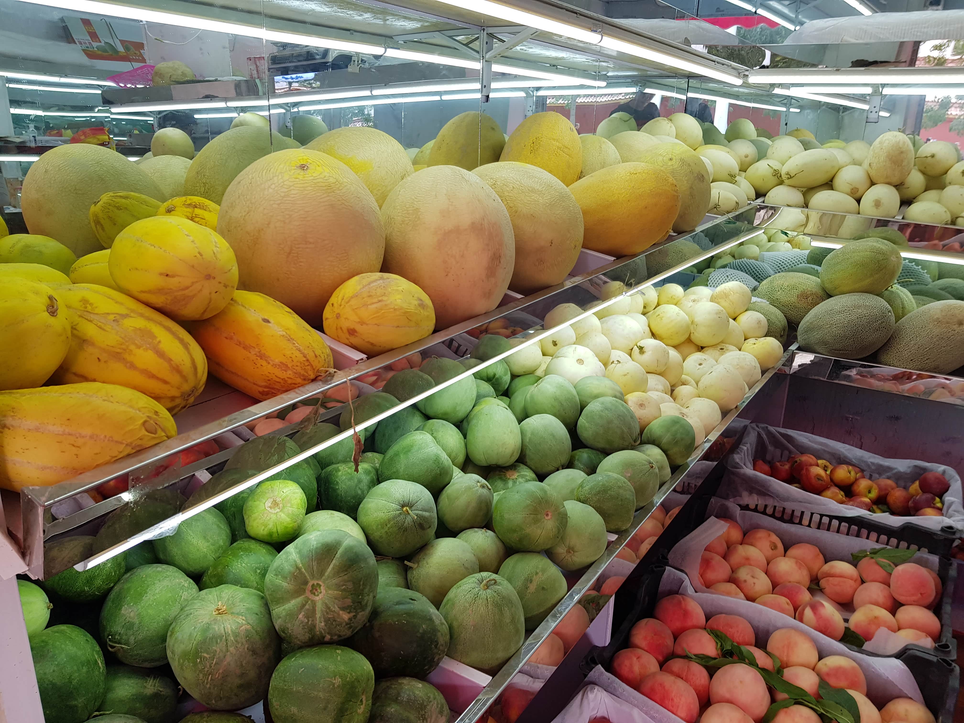 乌鲁木齐的水果也不便宜，这家店的哈密瓜和葡萄跟重庆价格差不多