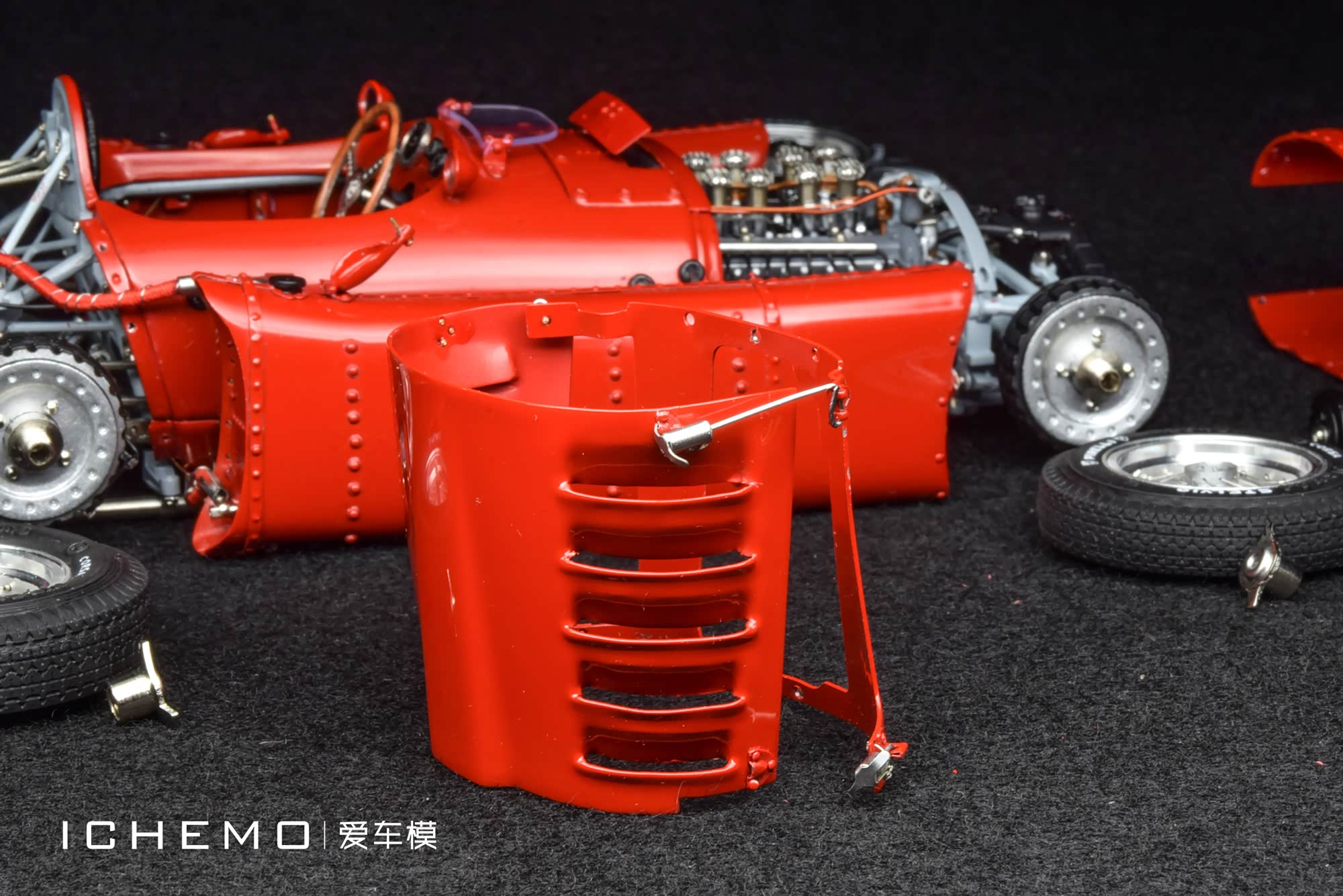 1:18 CMC 蓝旗亚 Lancia D50 汽车模型发动机盖