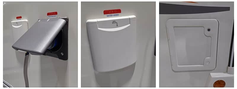 市电接口、加水口、马桶出口