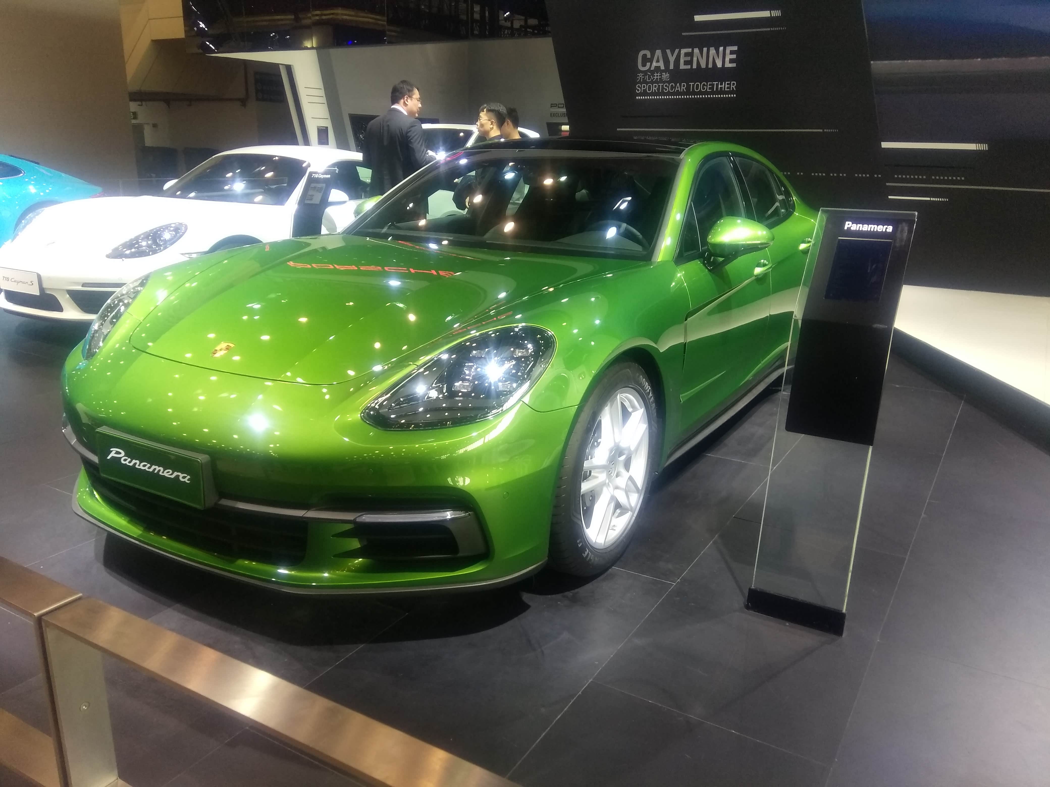保时捷-Panamera 真绿啊…… 这个色儿的车在中国肯定不好卖！