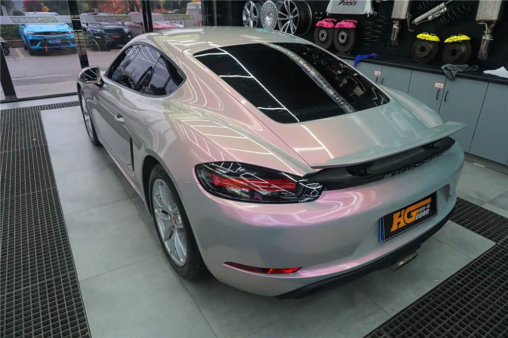 保时捷718改色梦幻火山灰如梦如幻甜美如你