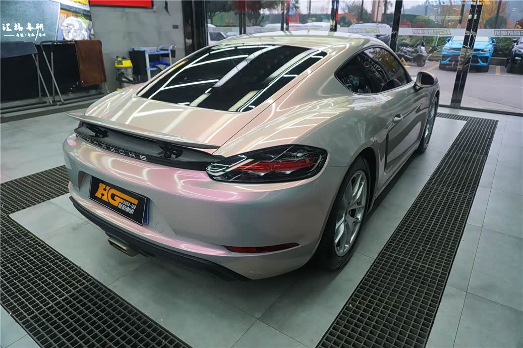 保时捷718改色梦幻火山灰如梦如幻甜美如你