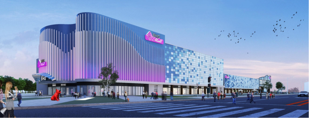 常营这个大型购物中心一侧大门已改造完成,外立面犹如"水立方"