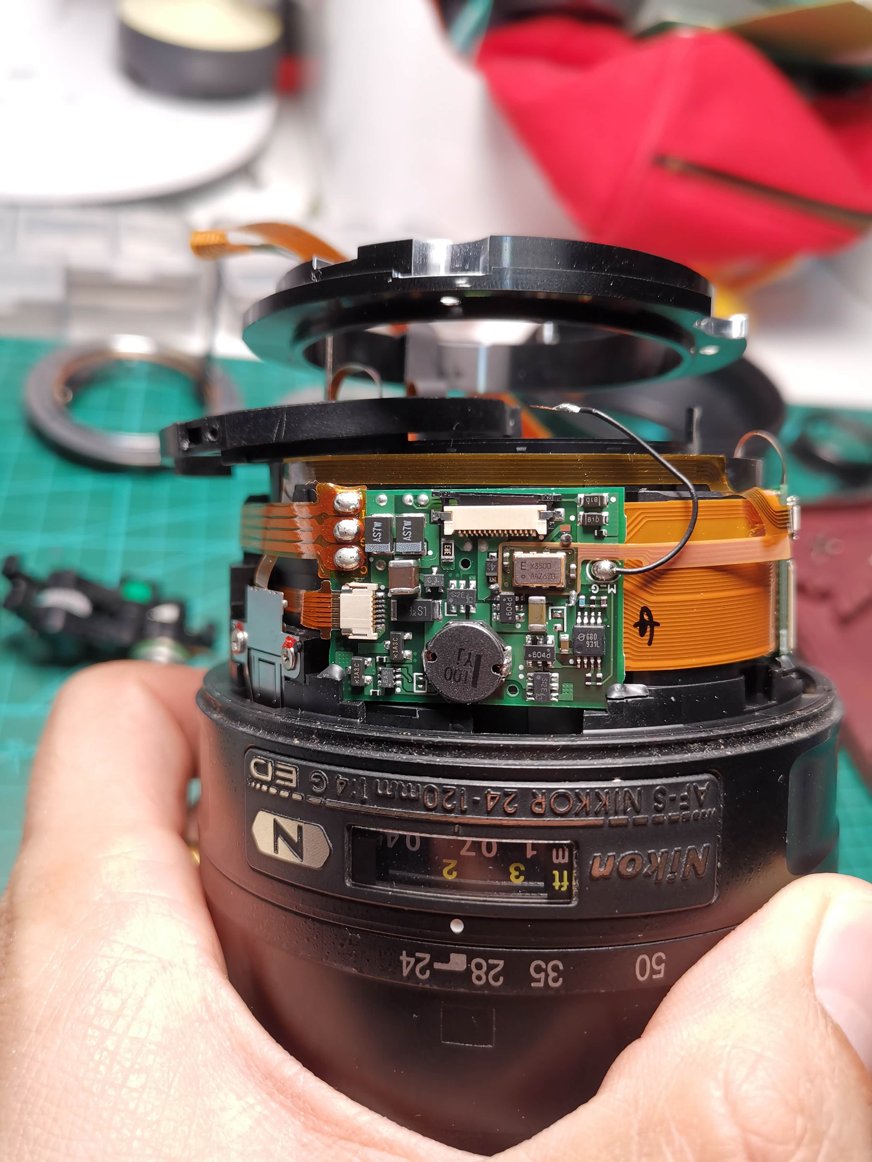 自己修镜头,尼康24-120mm镜头通电噪音,异响,抖动,防抖问题