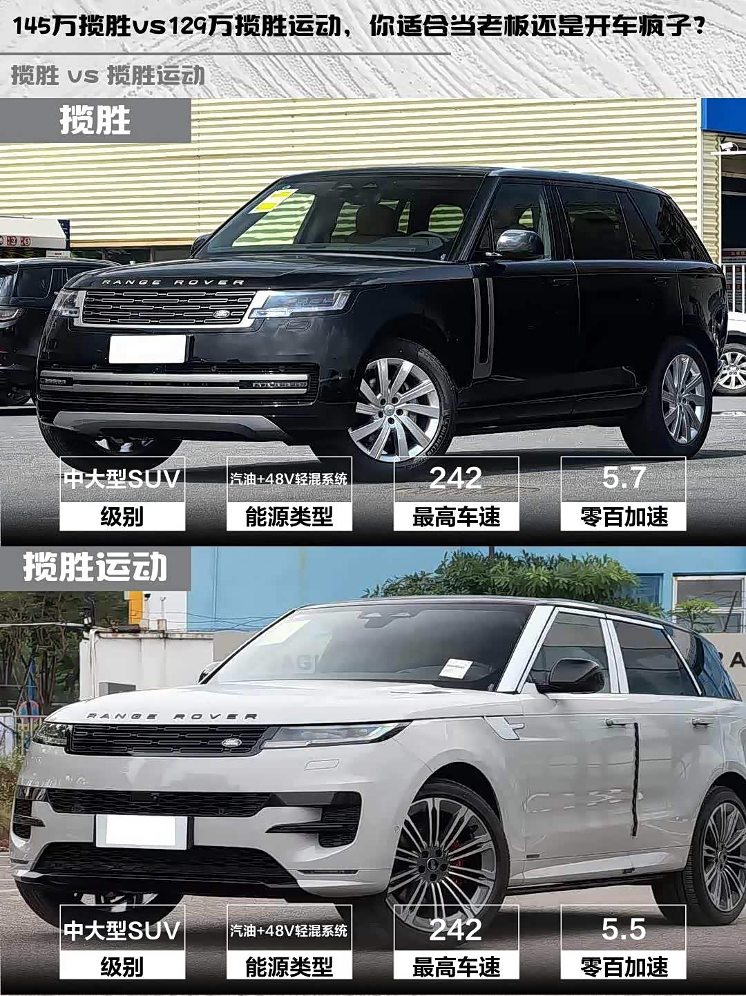 145万揽胜vs129万揽胜运动，你适合当老板还是开车疯子？_车家号_发现车生活_汽车之家