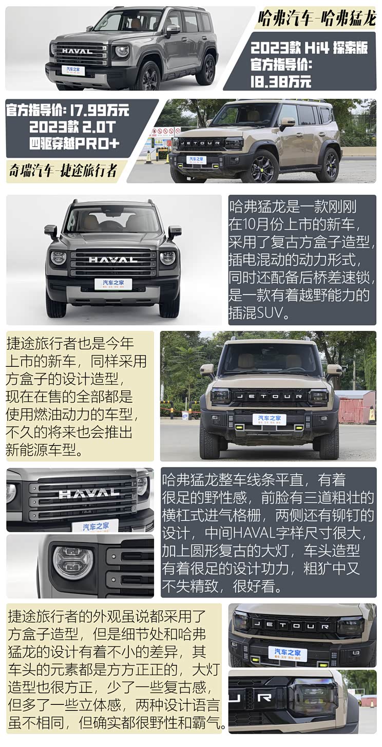 哈弗猛龙总共有三款车型,售价区间为16.58-18.