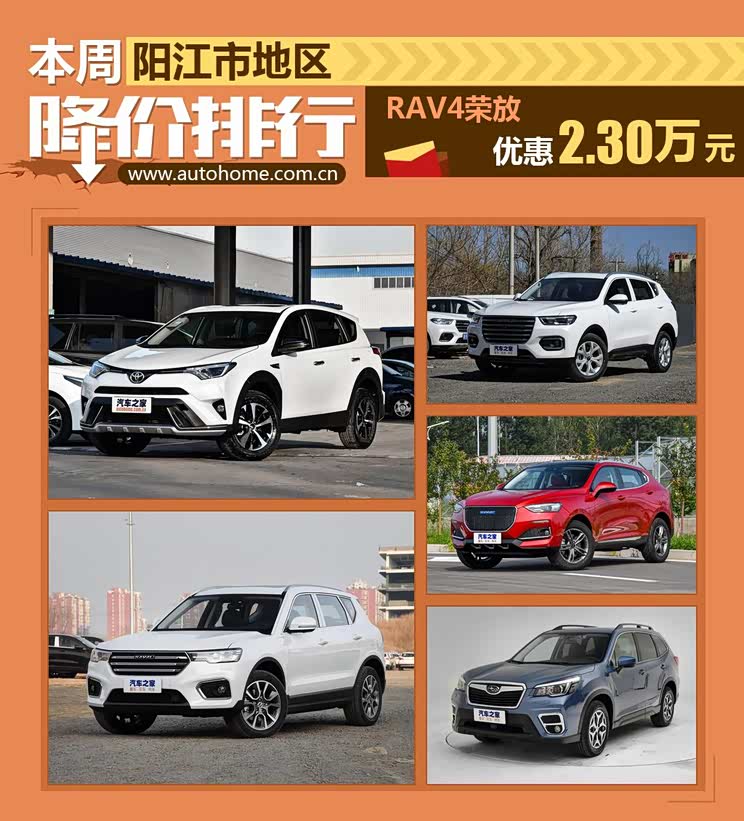荣放排行_原创哈弗H6继续领跑,丰田RAV4荣放跃居第二,7月SUV销量排行榜...