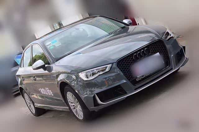 奥迪a3超亮水泥灰车身改色贴膜效果图流行色