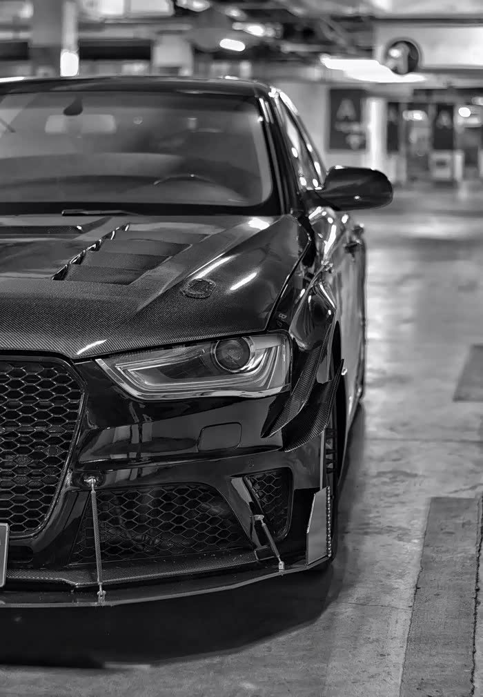 东莞车友花20万将奥迪a4变身黑武士改完后竟然有jdm的感觉