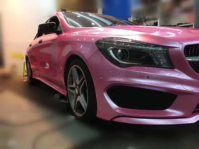 奔驰cla改色超亮金属口红粉红女郎女生专属