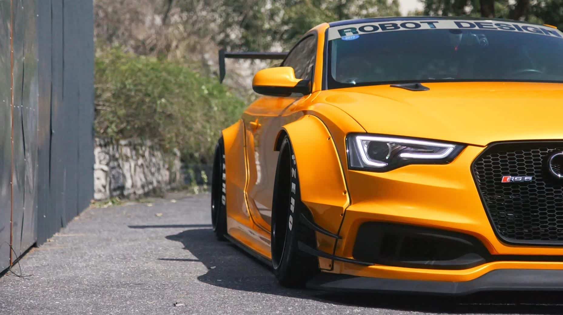 两年折腾20万改装一辆车,最终打造成又黄又宽的奥迪a5大王!