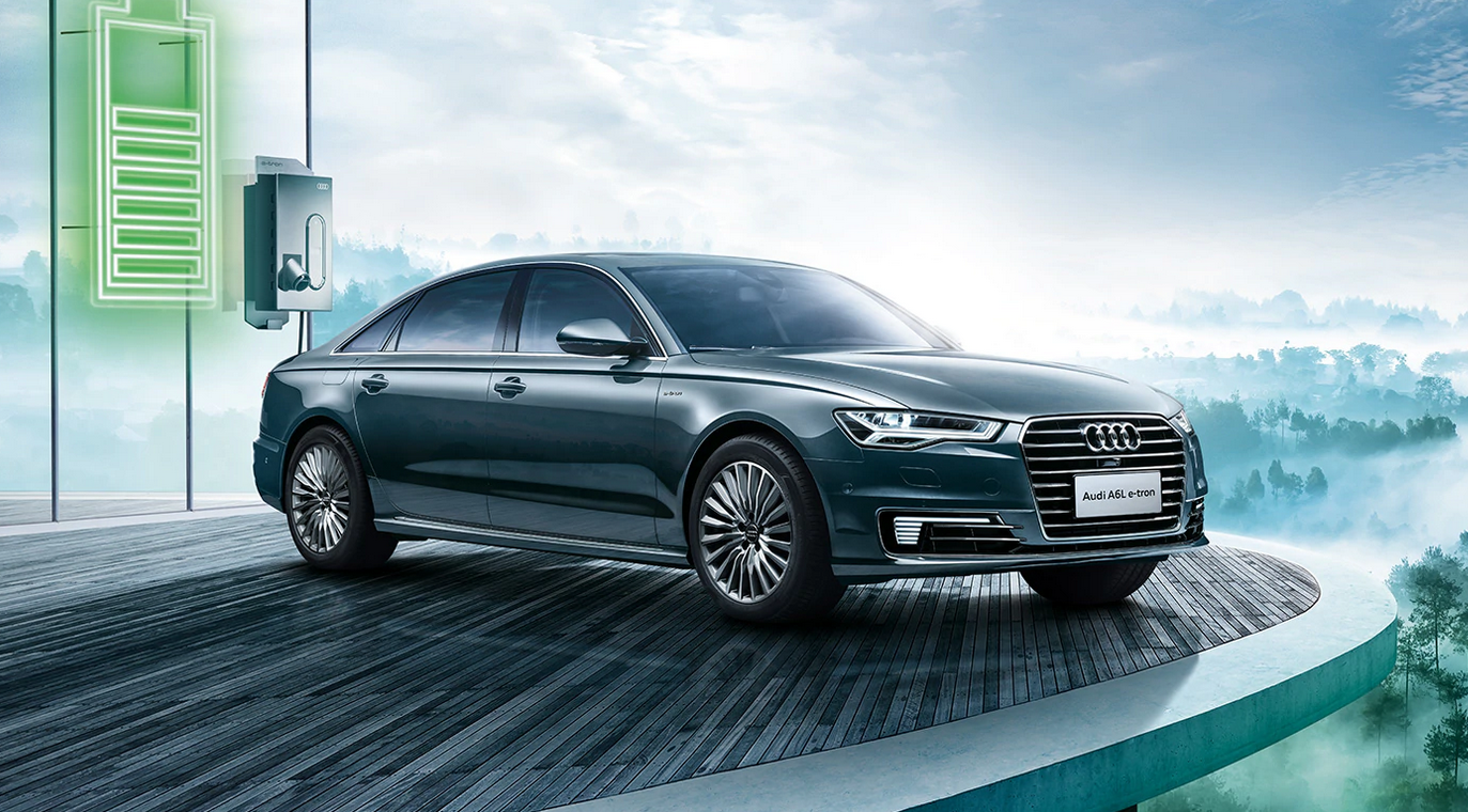 奥迪a6l 40 e-tron混合动力车型,豪华型c级新能源轿车!