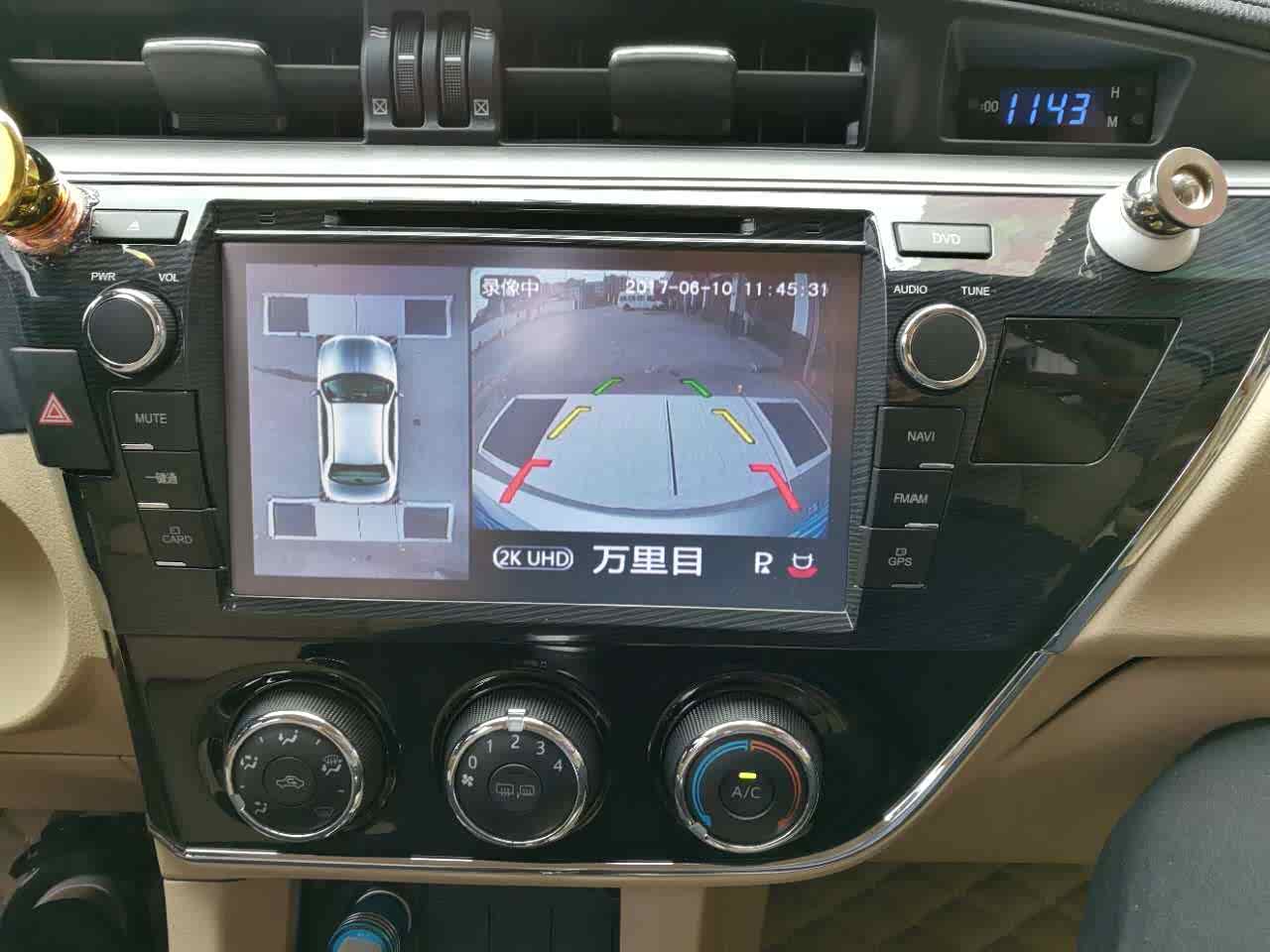 丰田卡罗拉安装万里目360度全景行车记录仪影像系统案例