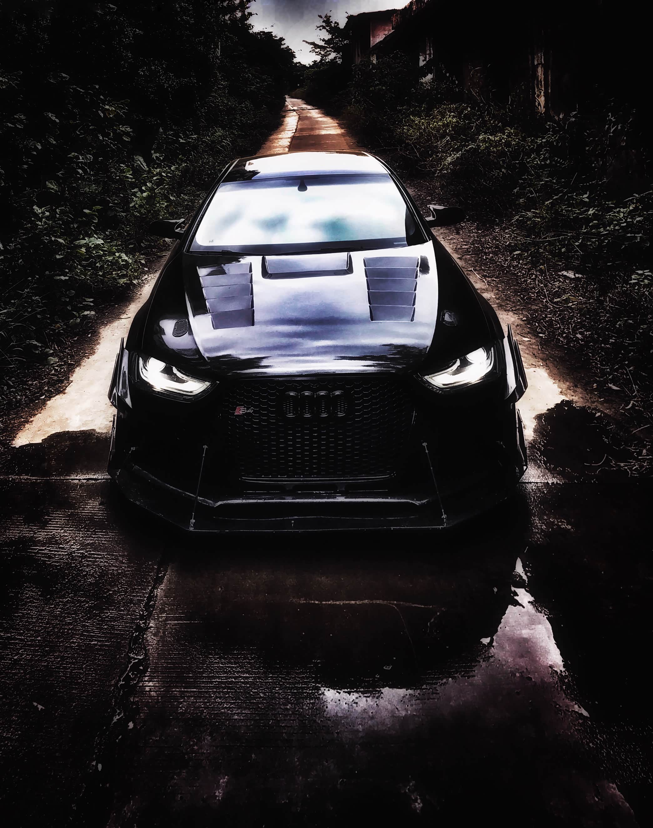 东莞车友花20万将奥迪a4变身黑武士改完后竟然有jdm的感觉